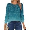 Zeagoo Tops for Women Dressy Crewneck Long Sleeve Shirts Lightweight Basic Tee Business Casual Outfits(Leaf Green 363)