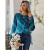 Zeagoo Tops for Women Dressy Crewneck Long Sleeve Shirts Lightweight Basic Tee Business Casual Outfits(Marble Blue Green 287)