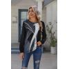 Zeagoo Tops for Women Dressy Crewneck Long Sleeve Shirts Lightweight Basic Tee Business Casual Outfits(Pattern Black White 290)