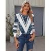 Zeagoo Tops for Women Dressy Crewneck Long Sleeve Shirts Lightweight Basic Tee Business Casual Outfits(Pattern Blue 563)