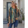 Zeagoo Tops for Women Dressy Crewneck Long Sleeve Shirts Lightweight Basic Tee Business Casual Outfits(Striped Tie-dye 289)