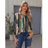 Zeagoo Tops for Women Dressy Crewneck Long Sleeve Shirts Lightweight Basic Tee Business Casual Outfits(Striped Tie-dye 289)