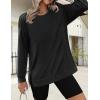 Zeagoo Tunic Sweatshirts for Women Crewneck Lightweight Sweaters Raglan Long Sleeve Shirts Spring Fashion Tops 2026(Black)