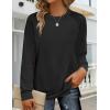 Zeagoo Tunic Sweatshirts for Women Crewneck Lightweight Sweaters Raglan Long Sleeve Shirts Spring Fashion Tops 2026(Black)