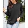 Zeagoo Tunic Sweatshirts for Women Crewneck Lightweight Sweaters Raglan Long Sleeve Shirts Spring Fashion Tops 2026(Black)