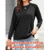 Zeagoo Tunic Sweatshirts for Women Crewneck Lightweight Sweaters Raglan Long Sleeve Shirts Spring Fashion Tops 2026(Black)