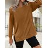 Zeagoo Tunic Sweatshirts for Women Crewneck Lightweight Sweaters Raglan Long Sleeve Shirts Spring Fashion Tops 2026(Brown)