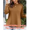 Zeagoo Tunic Sweatshirts for Women Crewneck Lightweight Sweaters Raglan Long Sleeve Shirts Spring Fashion Tops 2026(Brown)