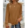 Zeagoo Tunic Sweatshirts for Women Crewneck Lightweight Sweaters Raglan Long Sleeve Shirts Spring Fashion Tops 2026(Brown)