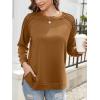 Zeagoo Tunic Sweatshirts for Women Crewneck Lightweight Sweaters Raglan Long Sleeve Shirts Spring Fashion Tops 2026(Brown)