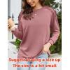 Zeagoo Tunic Sweatshirts for Women Crewneck Lightweight Sweaters Raglan Long Sleeve Shirts Spring Fashion Tops 2026(Dark Pink)
