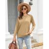 Zeagoo Tunic Sweatshirts for Women Crewneck Lightweight Sweaters Raglan Long Sleeve Shirts Spring Fashion Tops 2026(Khaki)