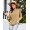 Zeagoo Tunic Sweatshirts for Women Crewneck Lightweight Sweaters Raglan Long Sleeve Shirts Spring Fashion Tops 2026(Khaki)