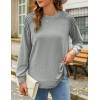 Zeagoo Tunic Sweatshirts for Women Crewneck Lightweight Sweaters Raglan Long Sleeve Shirts Spring Fashion Tops 2026(Light Grey)
