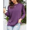 Zeagoo Tunic Sweatshirts for Women Crewneck Lightweight Sweaters Raglan Long Sleeve Shirts Spring Fashion Tops 2026(Purple)