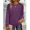 Zeagoo Tunic Sweatshirts for Women Crewneck Lightweight Sweaters Raglan Long Sleeve Shirts Spring Fashion Tops 2026(Purple)