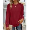 Zeagoo Tunic Sweatshirts for Women Crewneck Lightweight Sweaters Raglan Long Sleeve Shirts Spring Fashion Tops 2026(Wine Red)