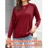 Zeagoo Tunic Sweatshirts for Women Crewneck Lightweight Sweaters Raglan Long Sleeve Shirts Spring Fashion Tops 2026(Wine Red)