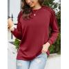 Zeagoo Tunic Sweatshirts for Women Crewneck Lightweight Sweaters Raglan Long Sleeve Shirts Spring Fashion Tops 2026(Wine Red)