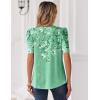 Zeagoo Women Blouses Puff Short Sleeve Tops V Neck Dressy Casual Spring Shirts Boho Floral Cute Clothes 2026(Bf180-green Flowers)