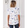 Zeagoo Women Blouses Puff Short Sleeve Tops V Neck Dressy Casual Spring Shirts Boho Floral Cute Clothes 2026(Bf290-white Flowers)