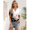 Zeagoo Women Blouses Puff Short Sleeve Tops V Neck Dressy Casual Spring Shirts Boho Floral Cute Clothes 2026(Bf347-pattern)