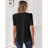 Zeagoo Women Blouses Puff Short Sleeve Tops V Neck Dressy Casual Spring Shirts Boho Floral Cute Clothes 2026(Black)