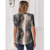 Zeagoo Women Blouses Puff Short Sleeve Tops V Neck Dressy Casual Spring Shirts Boho Floral Cute Clothes 2026(Cx278-multicolored)