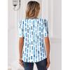 Zeagoo Women Blouses Puff Short Sleeve Tops V Neck Dressy Casual Spring Shirts Boho Floral Cute Clothes 2026(Cx329-blue)