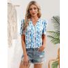 Zeagoo Women Blouses Puff Short Sleeve Tops V Neck Dressy Casual Spring Shirts Boho Floral Cute Clothes 2026(Cx329-blue)