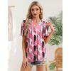 Zeagoo Women Blouses Puff Short Sleeve Tops V Neck Dressy Casual Spring Shirts Boho Floral Cute Clothes 2026(Jh603-pink)