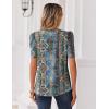 Zeagoo Women Blouses Puff Short Sleeve Tops V Neck Dressy Casual Spring Shirts Boho Floral Cute Clothes 2026(Mz779-multicolored)