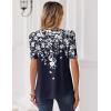 Zeagoo Women Blouses Puff Short Sleeve Tops V Neck Dressy Casual Spring Shirts Boho Floral Cute Clothes 2026(Sf103-navy)
