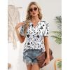Zeagoo Women Blouses Puff Short Sleeve Tops V Neck Dressy Casual Spring Shirts Boho Floral Cute Clothes 2026(Sf291-white)