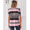 Zeagoo Women Blouses Puff Short Sleeve Tops V Neck Dressy Casual Spring Shirts Boho Floral Cute Clothes 2026(Tz245-stripe)