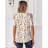Zeagoo Women Blouses Puff Short Sleeve Tops V Neck Dressy Casual Spring Shirts Boho Floral Cute Clothes 2026(Wf109-apricot)