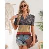 Zeagoo Women Blouses Puff Short Sleeve Tops V Neck Dressy Casual Spring Shirts Boho Floral Cute Clothes 2026(Xh553-flowers)