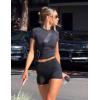 Zeagoo Women Crewneck Slim Fitted Short Sleeve T Shirts Cute Stretchy Bodycon Basic Tee Tops(Short Sleeve Dark Grey)