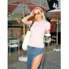 Zeagoo Women Crewneck Slim Fitted Short Sleeve T Shirts Cute Stretchy Bodycon Basic Tee Tops(Short Sleeve Pink)