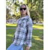Zeagoo Women Flannel Shacket Jacket Plaid Button Down Long Sleeve Shirt Fall Outfits 2026(Black White 2)