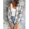 Zeagoo Women Flannel Shacket Jacket Plaid Button Down Long Sleeve Shirt Fall Outfits 2026(Black White 2)