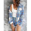 Zeagoo Women Flannel Shacket Jacket Plaid Button Down Long Sleeve Shirt Fall Outfits 2026(Blue)