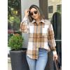 Zeagoo Women Flannel Shacket Jacket Plaid Button Down Long Sleeve Shirt Fall Outfits 2026(Brown)