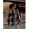 Zeagoo Women Flannel Shacket Jacket Plaid Button Down Long Sleeve Shirt Fall Outfits 2026(Grey Black)