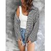 Zeagoo Women Flannel Shacket Jacket Plaid Button Down Long Sleeve Shirt Fall Outfits 2026(Houndstooth 1)