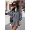 Zeagoo Women Flannel Shacket Jacket Plaid Button Down Long Sleeve Shirt Fall Outfits 2026(Houndstooth 1)