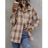 Zeagoo Women Flannel Shacket Jacket Plaid Button Down Long Sleeve Shirt Fall Outfits 2026(Houndstooth 2)