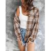 Zeagoo Women Flannel Shacket Jacket Plaid Button Down Long Sleeve Shirt Fall Outfits 2026(Houndstooth 2)
