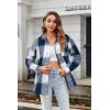 Zeagoo Women Flannel Shacket Jacket Plaid Button Down Long Sleeve Shirt Fall Outfits 2026(Navy Plaid-gz547)