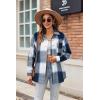 Zeagoo Women Flannel Shacket Jacket Plaid Button Down Long Sleeve Shirt Fall Outfits 2026(Navy Plaid-gz547)